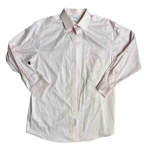 2/$18 SALE! Daniel Cremieux Button Up Shirt Mens 17.5 Pink Slim Fit‎ Business